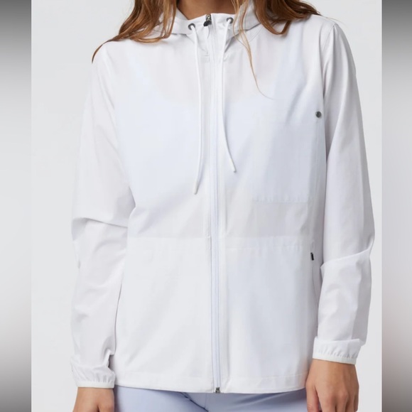 NWT Vuori Outdoor Hooded Trainer Shell Jacket in White  Size XS - Picture 2 of 15